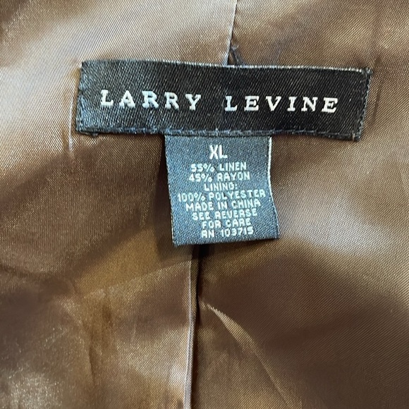 Vintage-Inspired Linen Blend Peter Pan Collar Jacket Brown Classic Minimalist XL - Picture 11 of 11